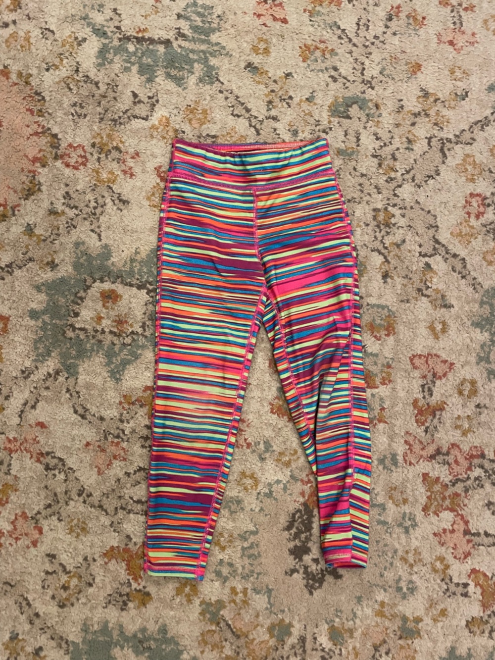 Girls athletic rainbow colors leggings